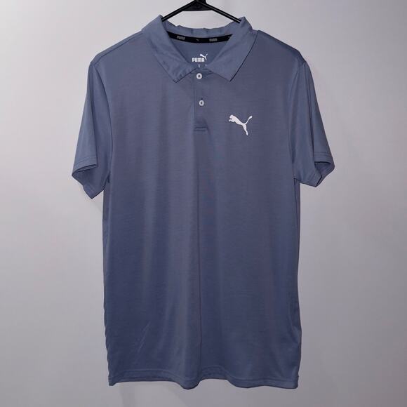 PUMA Blue athletic Polo Shirt Men’s size Medium - Picture 1 of 8
